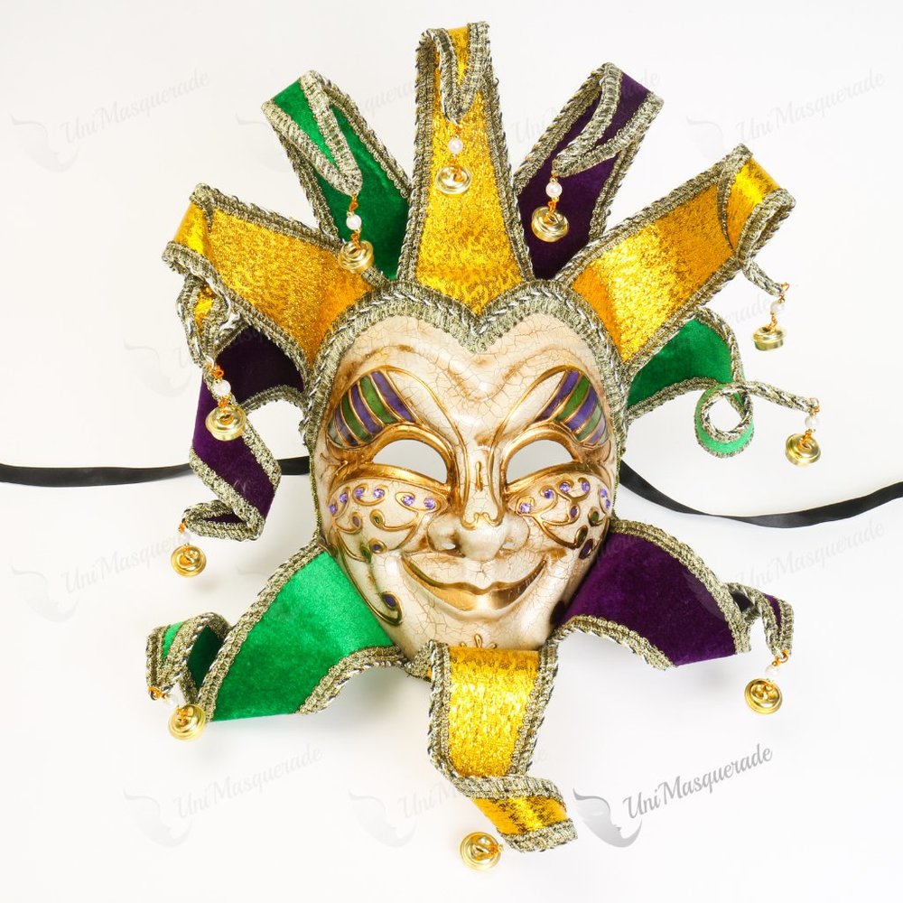 Crackle Joker Twist for a Luxurious Mardi Gras Venetian Masquerade Mask